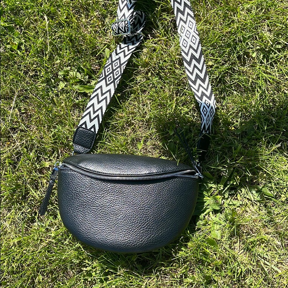 Black Leather Crossbody Bag
